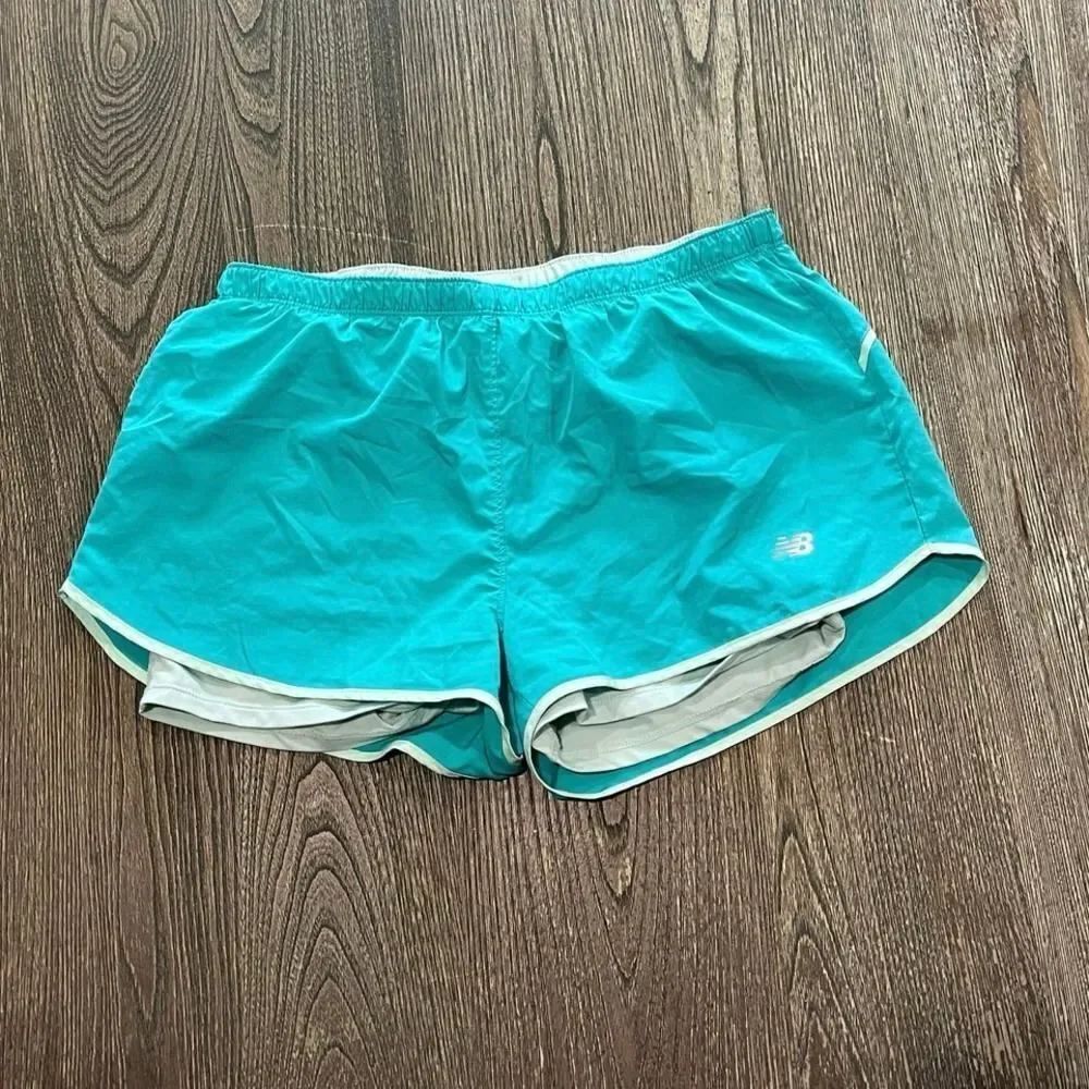 New Balance Running Shorts Elastic Waist Built-In Compression Blue Size Medium